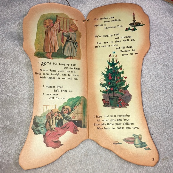 3 vintage 1940s Christmas books Pop Up 3D Christmas Stocking booklet Carols - Picture 9 of 11